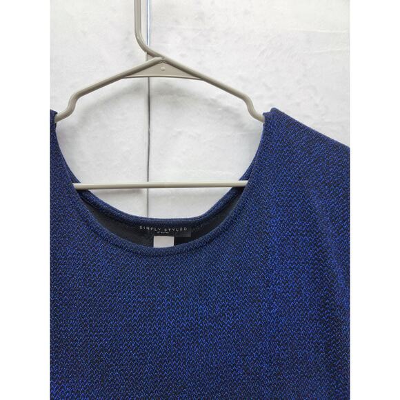 Simply Styled Blue and Black shimmer pullover blouse Size XL - Picture 2 of 8